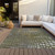 10' X 14' Olive Green Brown And Gold Abstract Washable Indoor Outdoor Area Rug