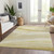 10' X 14' Wheat And Ivory Abstract Washable Indoor Outdoor Area Rug
