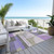 8' X 10' Lavender Gray And Silver Geometric Washable Indoor Outdoor Area Rug