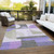 8' X 10' Lavender Gray And Silver Geometric Washable Indoor Outdoor Area Rug