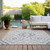 3' X 5' Silver Gray And Ivory Floral Washable Indoor Outdoor Area Rug