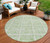 8' Artichoke Green And Mint Green Round Medallion Washable Indoor Outdoor Area Rug
