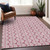 8' X 10' Blush And Beige Ogee Washable Indoor Outdoor Area Rug