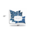 Set Of Three 20" X 20" Blue And White Enveloped Geometric Throw Indoor Outdoor Pillow