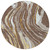 8' Brown Beige And Ivory Round Abstract Washable Indoor Outdoor Area Rug
