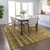 8' X 10' Gold And Dark Brown Striped Washable Indoor Outdoor Area Rug