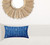 14" X 24" Blue And White Enveloped Ikat Lumbar Indoor Outdoor Pillow