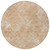 8' Coral Ivory And Peach Round Geometric Washable Indoor Outdoor Area Rug