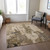 5' X 8' Khaki And Taupe Abstract Washable Indoor Outdoor Area Rug