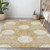 10' X 14' Gold Gray And Ivory Geometric Washable Indoor Outdoor Area Rug