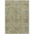 8' X 10' Beige And Blue Damask Washable Indoor Outdoor Area Rug