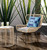 16" X 16" Blue Zippered Geometric Indoor Outdoor Throw Pillow
