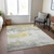 9' X 12' Gold And Gray Abstract Washable Indoor Outdoor Area Rug