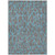 5' X 8' Gray And Teal Blue Geometric Washable Indoor Outdoor Area Rug