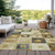 3' X 5' Beige Gold And Denim Blue Geometric Washable Indoor Outdoor Area Rug