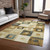 3' X 5' Beige Gold And Denim Blue Geometric Washable Indoor Outdoor Area Rug
