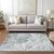 5' X 8' Gray And Ivory Abstract Washable Indoor Outdoor Area Rug