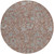 8' Terra Cotta Copper And Taupe Round Floral Washable Indoor Outdoor Area Rug