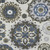 8' X 10' Pewter Silver And Gray Floral Medallion Washable Indoor Outdoor Area Rug