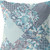 28" Aqua Navy Boho Floral Indoor Outdoor Throw Pillow