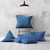 Set Of Three 20" X 20" Blue And White Zippered Coastal Throw Indoor Outdoor Pillow Cover