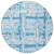 8' Sky Blue Denim Blue And Ivory Round Striped Washable Indoor Outdoor Area Rug