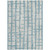 10' X 14' Sky Blue And Gray Striped Washable Indoor Outdoor Area Rug