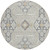 8' Beige Ivory And Gray Round Floral Washable Indoor Outdoor Area Rug