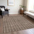 9' X 12' Brown And Ivory Striped Washable Indoor Outdoor Area Rug