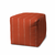 17" Orange Polyester Cube Striped Indoor Outdoor Pouf Ottoman