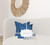 Set Of Three 20" X 20" Blue And White Enveloped Coastal Throw Indoor Outdoor Pillow