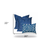 Set Of Three 20" X 20" Blue And White Blown Seam Geometric Throw Indoor Outdoor Pillow