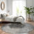 8' Gray Charcoal And Silver Round Geometric Washable Indoor Outdoor Area Rug
