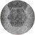 8' Gray Charcoal And Silver Round Geometric Washable Indoor Outdoor Area Rug
