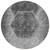 8' Gray Charcoal And Silver Round Geometric Washable Indoor Outdoor Area Rug