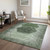 3' X 5' Olive Green And Artichoke Green Geometric Washable Indoor Outdoor Area Rug