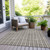 5' X 8' Taupe And Ivory Striped Washable Indoor Outdoor Area Rug