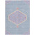 9' X 12' Denim Blue And Orange Oriental Washable Indoor Outdoor Area Rug