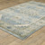 3' X 5' Blue Grey Beige And Teal Oriental Power Loom Stain Resistant Area Rug