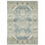 3' X 5' Blue Grey Beige And Teal Oriental Power Loom Stain Resistant Area Rug
