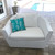20" X 20" Turquoise And White Seahorse Blown Seam Coastal Throw Indoor Outdoor Pillow
