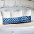 12" X 48" Blue And White Blown Seam Geometric Lumbar Indoor Outdoor Pillow