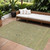 8' X 10' Artichoke Green Pink And Tan Floral Washable Indoor Outdoor Area Rug