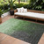 8' X 10' Green And Dark Gray Ombre Washable Indoor Outdoor Area Rug