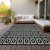 10' X 14' Black And Ivory Geometric Washable Indoor Outdoor Area Rug