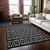 10' X 14' Black And Ivory Geometric Washable Indoor Outdoor Area Rug