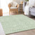 3' X 5' Mint Green Artichoke Green And Ivory Geometric Washable Indoor Outdoor Area Rug