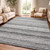 5' X 8' Gray And Ivory Striped Shag Washable Area Rug With UV Protection
