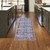 6' Blue and Red Oriental Power Loom Distressed Washable Non Skid Runner Rug