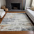 8' X 10' Silver Copper And Ivory Geometric Washable Indoor Outdoor Area Rug